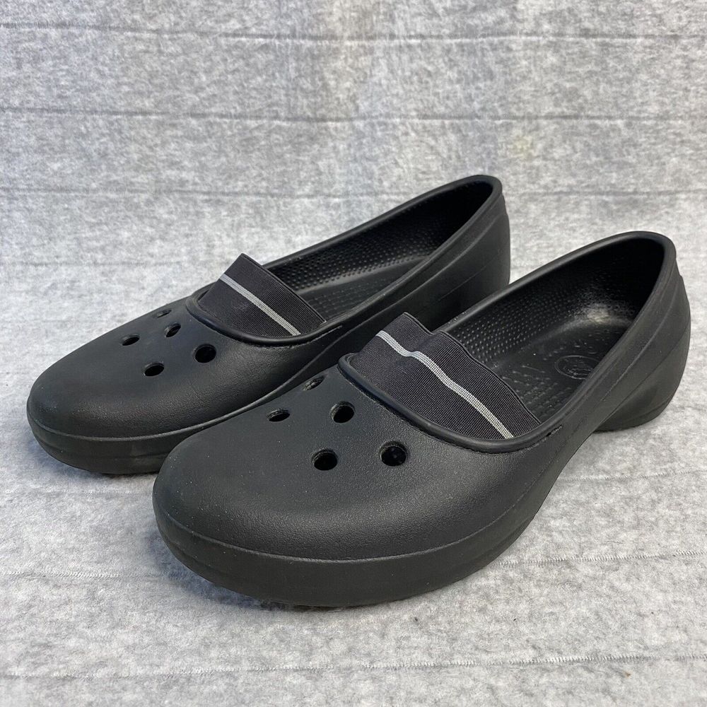 CROCS Black Flats with Ventilation Holes
